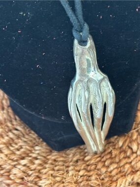 Robert Lee Morris Silver  Organic Multi-Prong Pendant on Black Cord